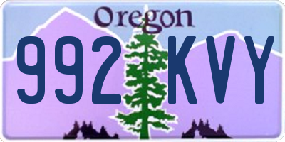 OR license plate 992KVY