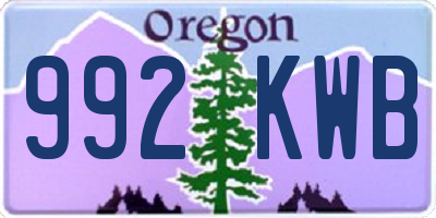 OR license plate 992KWB
