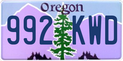 OR license plate 992KWD
