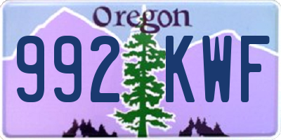 OR license plate 992KWF