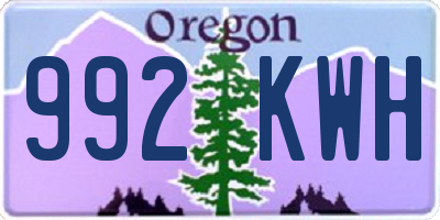 OR license plate 992KWH