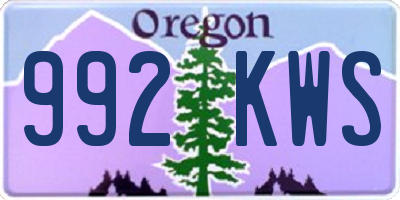 OR license plate 992KWS