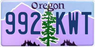 OR license plate 992KWT