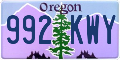 OR license plate 992KWY
