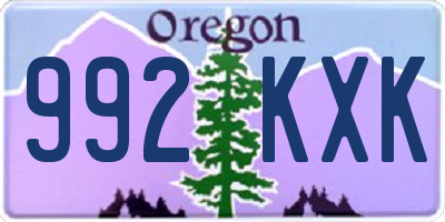 OR license plate 992KXK