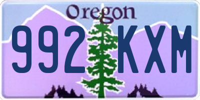 OR license plate 992KXM