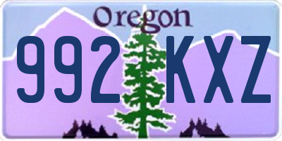 OR license plate 992KXZ