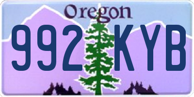 OR license plate 992KYB