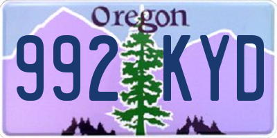 OR license plate 992KYD