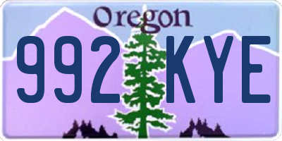 OR license plate 992KYE