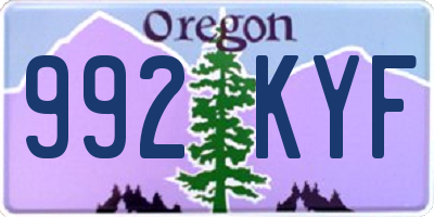 OR license plate 992KYF