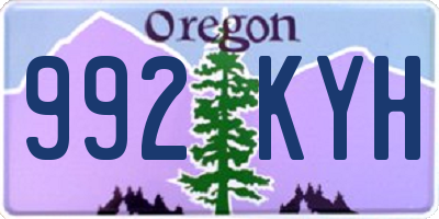 OR license plate 992KYH