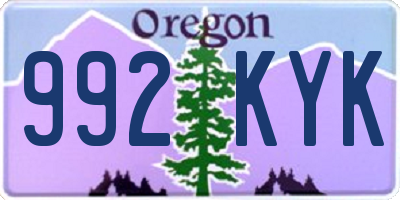 OR license plate 992KYK