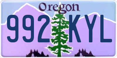 OR license plate 992KYL