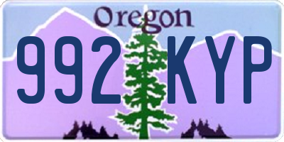 OR license plate 992KYP