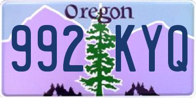 OR license plate 992KYQ