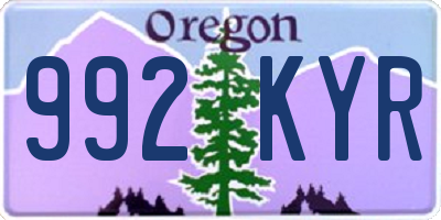 OR license plate 992KYR