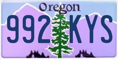 OR license plate 992KYS