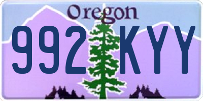 OR license plate 992KYY