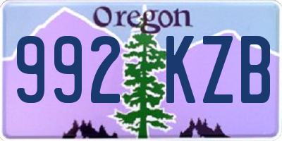OR license plate 992KZB
