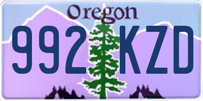 OR license plate 992KZD