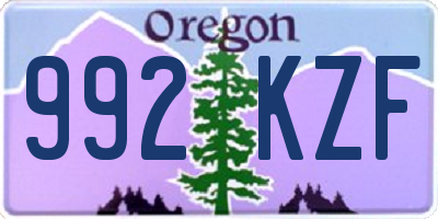 OR license plate 992KZF