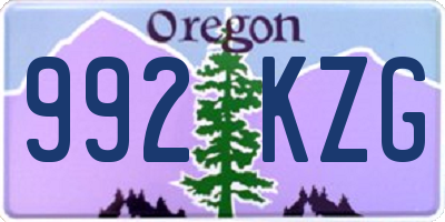 OR license plate 992KZG