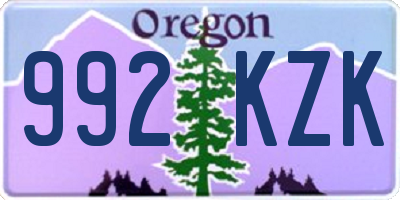 OR license plate 992KZK