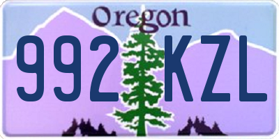 OR license plate 992KZL