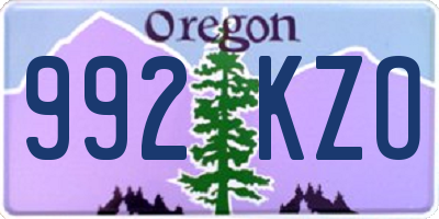 OR license plate 992KZO