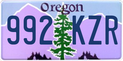 OR license plate 992KZR