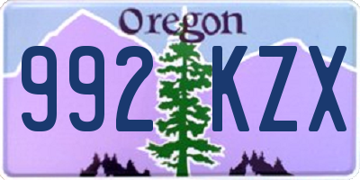 OR license plate 992KZX
