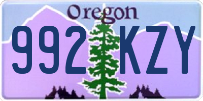 OR license plate 992KZY