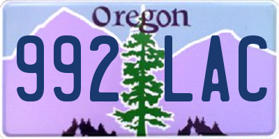 OR license plate 992LAC