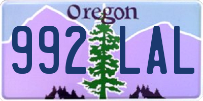 OR license plate 992LAL