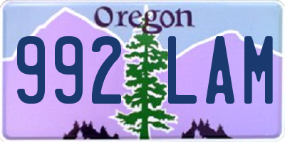 OR license plate 992LAM