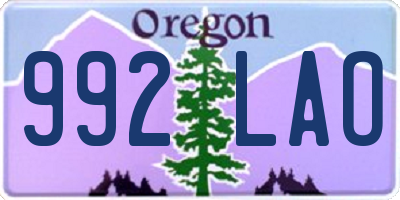 OR license plate 992LAO