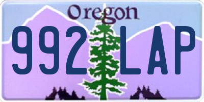 OR license plate 992LAP