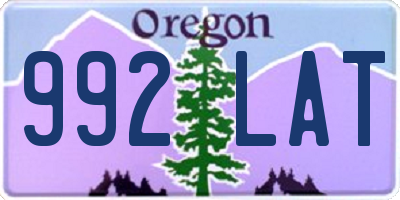 OR license plate 992LAT