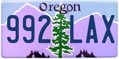OR license plate 992LAX