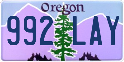 OR license plate 992LAY