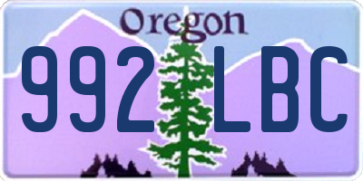 OR license plate 992LBC