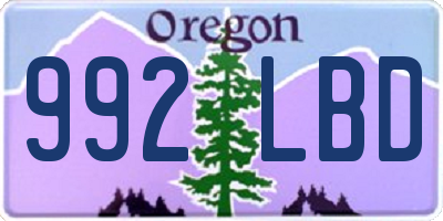 OR license plate 992LBD