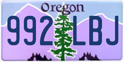 OR license plate 992LBJ