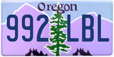 OR license plate 992LBL