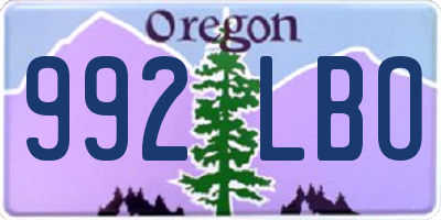 OR license plate 992LBO