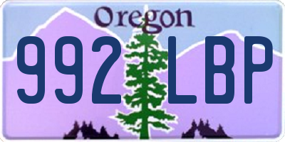 OR license plate 992LBP