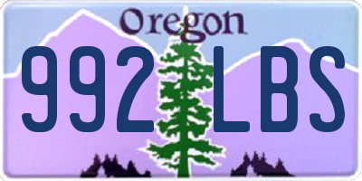 OR license plate 992LBS