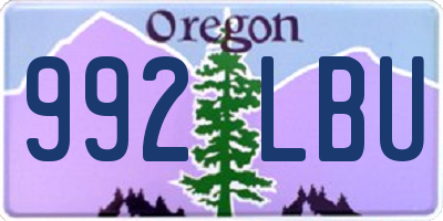 OR license plate 992LBU