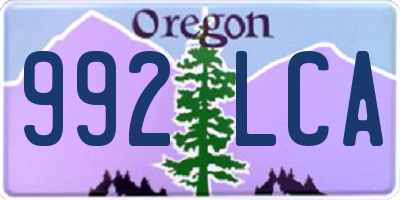 OR license plate 992LCA